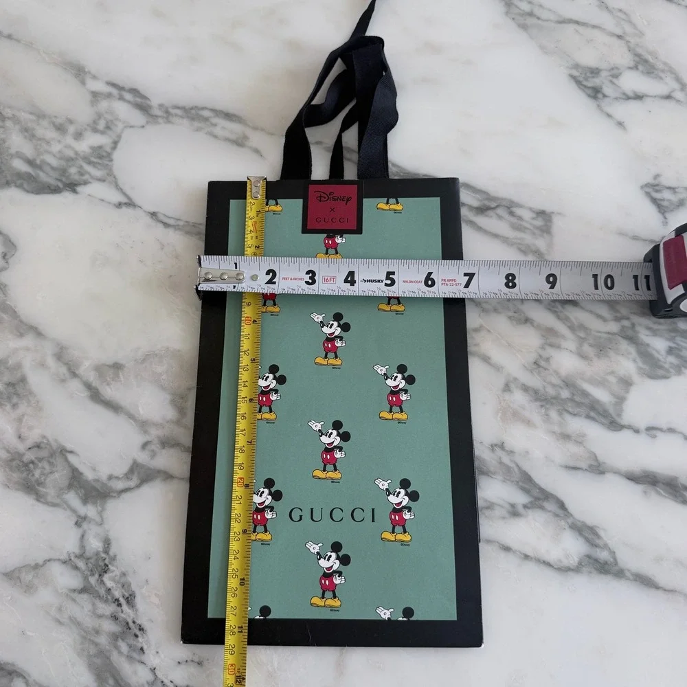 Gucci x Disney Mickey Mouse Shopping Bag Green Limited Edition Gift Bag 11x6.5x4